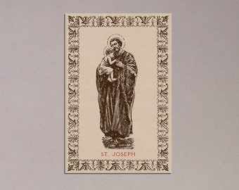 Vintage Style Saint Joseph Holy Card