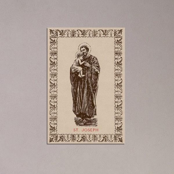 Vintage Style Saint Joseph Holy Card