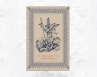 Vintage Style Saint Michael the Archangel Holy Card