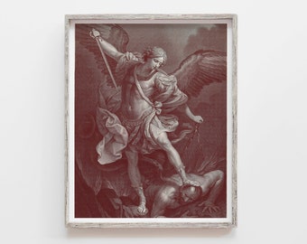 Vintage Saint Michael the Archangel Print