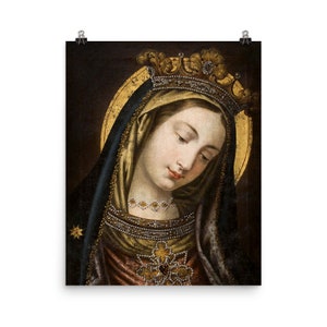 Onze Lieve Vrouw van het gebogen hoofd Vintage Art Print