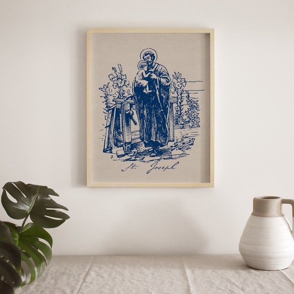 Saint Joseph Vintage Style Print