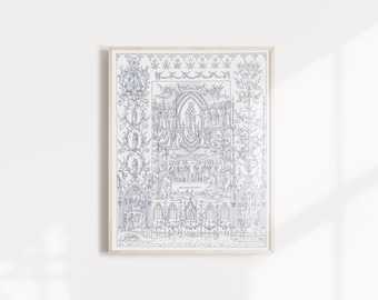 Vintage Assumption of the Blessed Virgin Mary Print