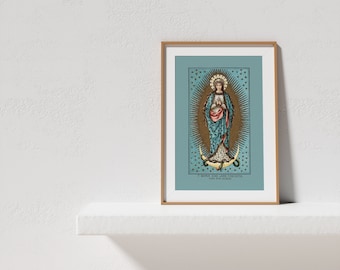 Vintage Style Virgin Mary Print