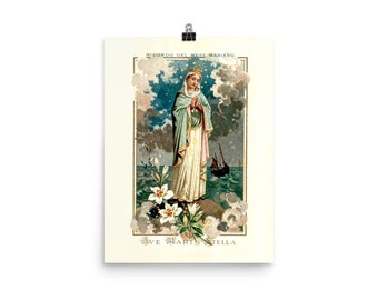 Vintage Ave Maris Stella Print