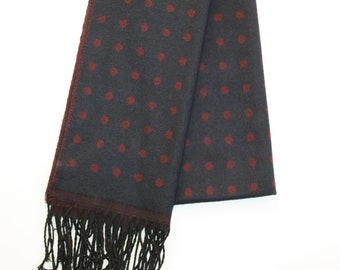 Vintage Style Cashmere Feel Polka Dot Scarf ,Valentine's Day Gift Accessories - Super Soft Warm Winter Scarf, Ready to ship