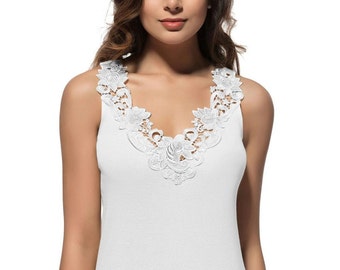 Cami Tank Tops Women's Dressy  Fashion Lace Camisole, Comfy Durable Soft Stretch Cotton Lace Trim Camisole Tank Tops Best Gift Chrismas Gift