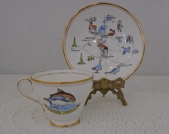 Royal Ascot 100 Vintage England Crown China Tea Cup And Saucer Grand Centre