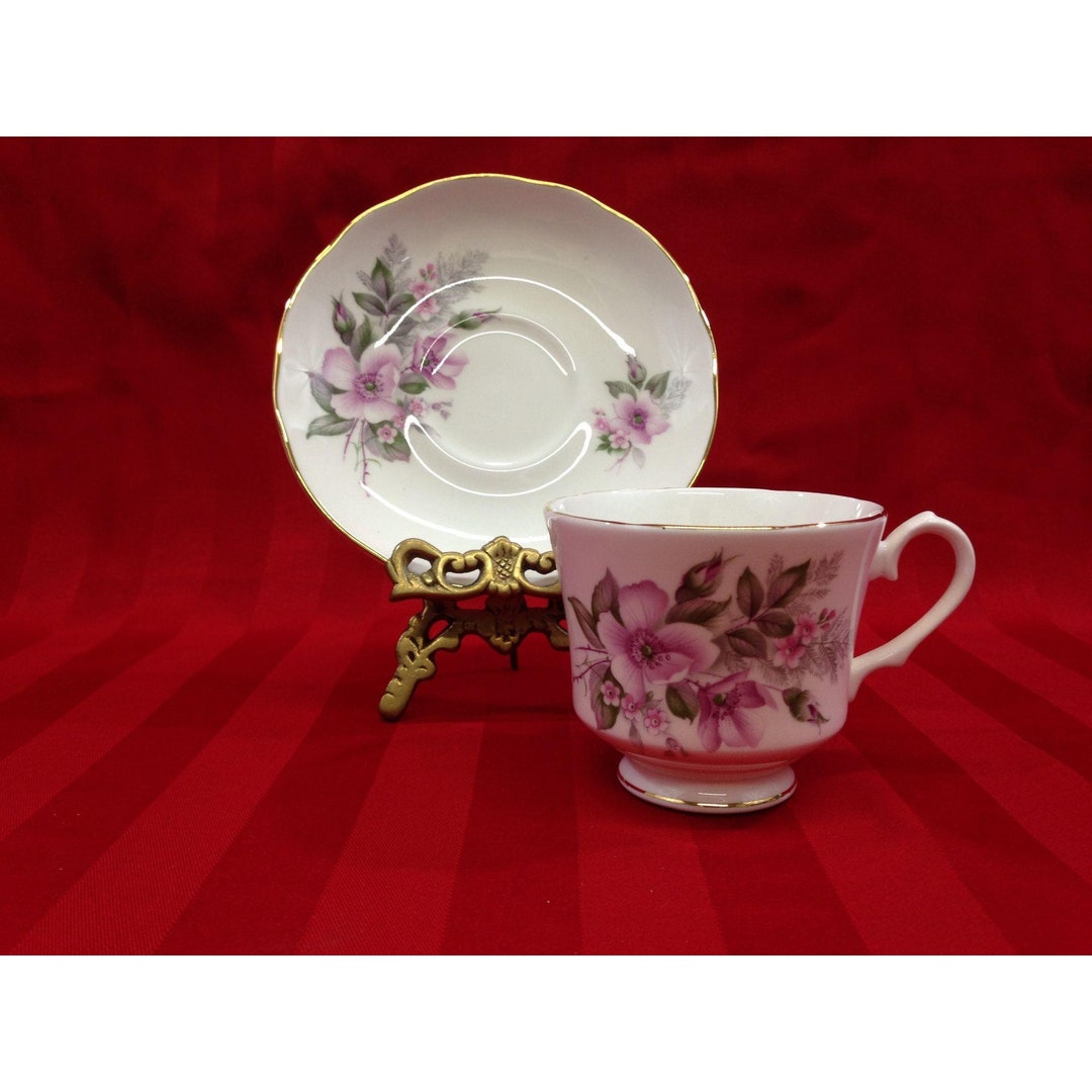 Duchess Fine Bone China Pale Violets Tea Cup and Saucer Set Etsy