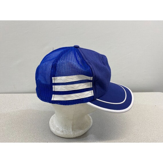 Vintage 3 Stripe Trucker Hat Men's Snapback Blue White Mesh Adjustable Cap  