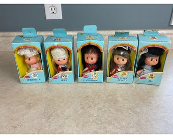 Fun World Vintage Mini Miniature 4" Dolls Lot Of 5