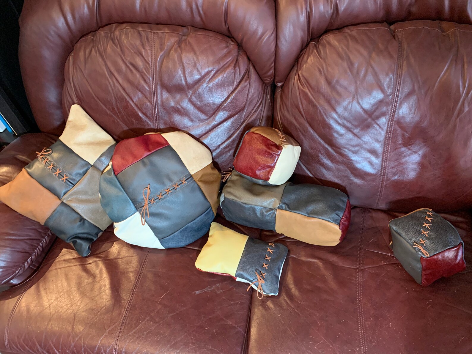 Handmade Decorative Leather Throw Pillows/ Wrist Rests/ Block Etsy India