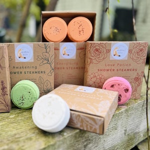 Aromatherapie douchestomers handgemaakt VK | NIEUW Steamers van 50 g | Set van 4 | Douchebommen | Aromatherapie