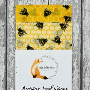100%  Natural Set of 2 XL Beeswax food wraps size (35x35 cm each)