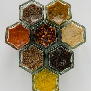 Especias magnéticas, tarros de té, pequeños, mini tarros vacíos - Elija el color de la tapa - Mantenga las especias, el té al alcance