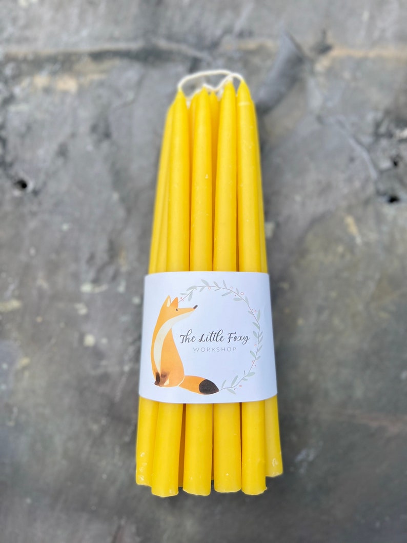 100% Raw Beeswax Candles XXL Table Candles 33cm long l Holder Tea Light Candles Hand Made Jar candle image 1