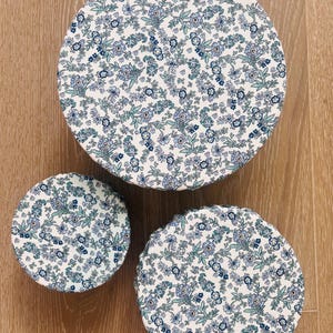 Reusable Cotton Bowl Covers with Elastic  | Eco Friendly | Food Storage | Dish Storage