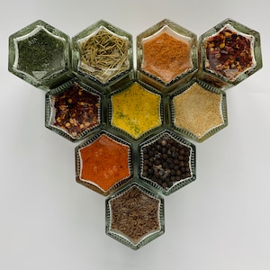 Especias magnéticas, tarros de té, pequeños, mini tarros vacíos - Elija el color de la tapa - Mantenga las especias, el té al alcance