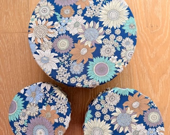 Reusable Cotton Bowl Covers with Elastic | Eco Friendly | Food Storage | Dish Storage