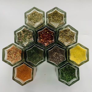Especias magnéticas, tarros de té, pequeños, mini tarros vacíos - Elija el color de la tapa - Mantenga las especias, el té al alcance
