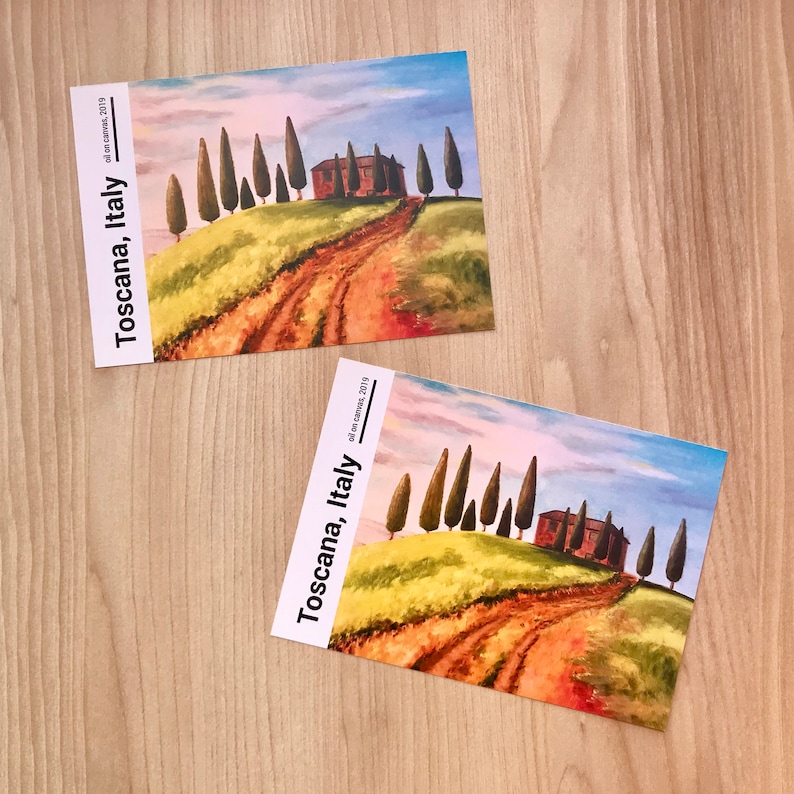 SET UNIQUE Art Cards Travel landscapes Portugal China unique gift Modern Switzerland Italy print of oil Paintings Nature