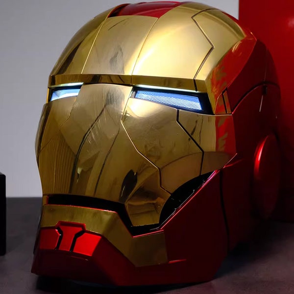 Iron Man Role Play 1:1 Life Size Gold Helmet, Iron Man Mk5 Helmet, Mask Wearable Helmet, Voice Control Openable Helmet