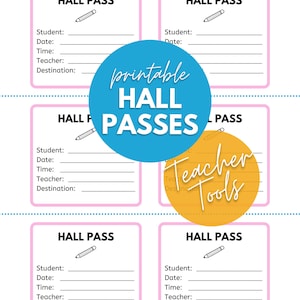 Student Hall Pass with Rainbow Pastel Colors