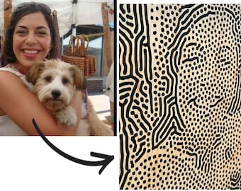 Pieza de arte de madera personalizada de la fotografía, regalo basado en la imagen, retrato de madera con incrustaciones de resina, decoración abstracta del hogar, regalo personalizado