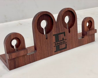 Soporte de carga inalámbrica Qi para Apple Watch y iPhone MagSafe para 2 teléfonos y 2 relojes (cargadores MagSafe no incluidos)