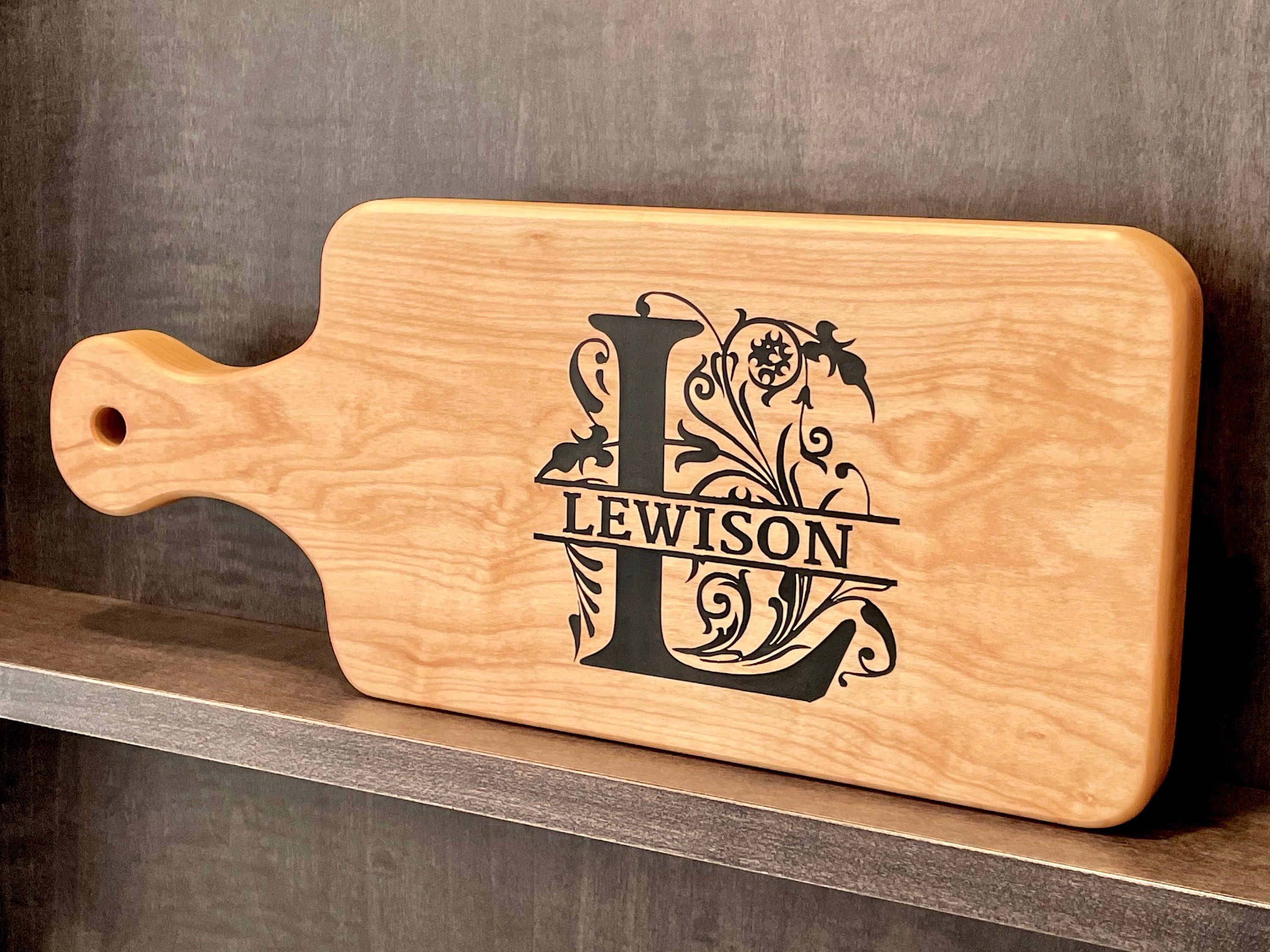 Monogram Wood Cheese Board Custom Last Name Family Name Etsy Israel
