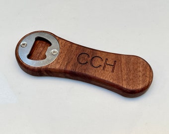 Abrebotellas personalizadas, abrebotellas de cerveza personalizada, regalo de padrino, regalo del día de los padres, abrebotellas de madera, nombre personalizado grabado o logotipo