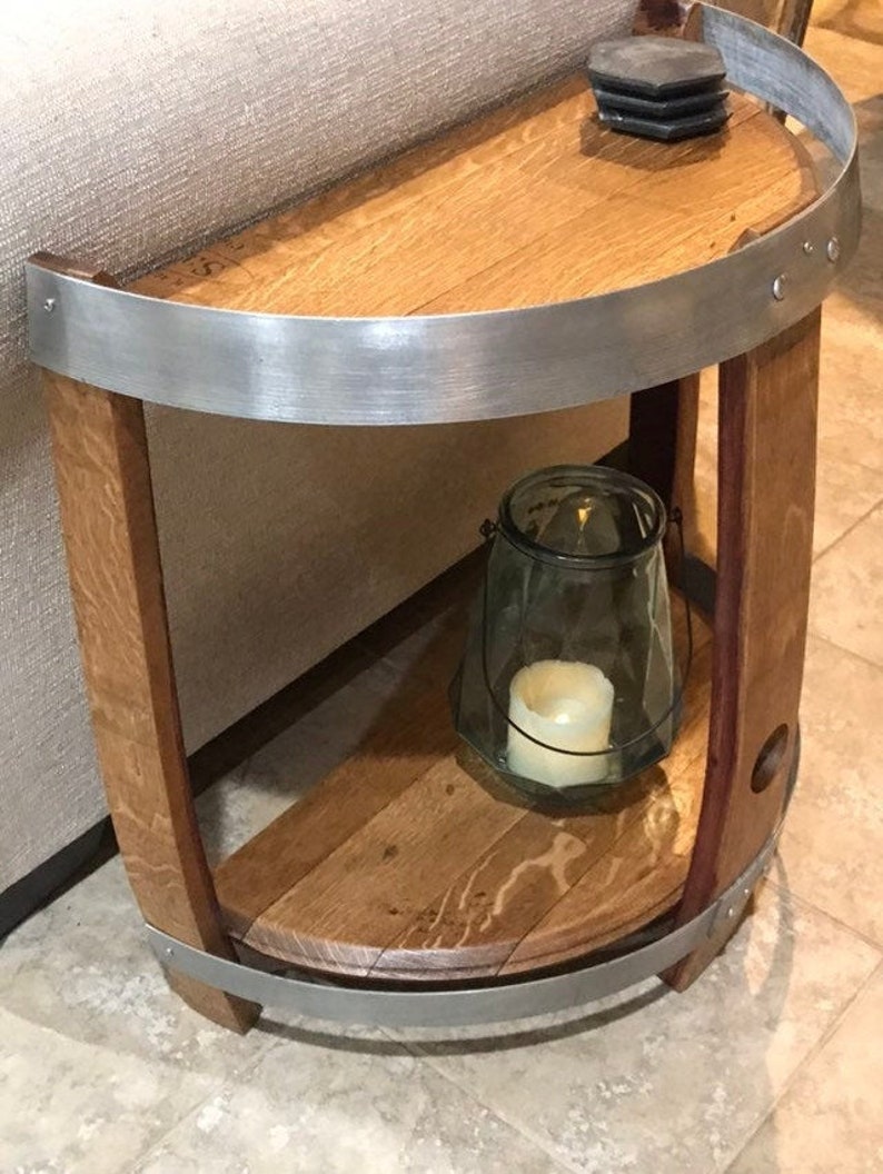 Half Wine Barrel End Table/ FREE SHIPPING Etsy