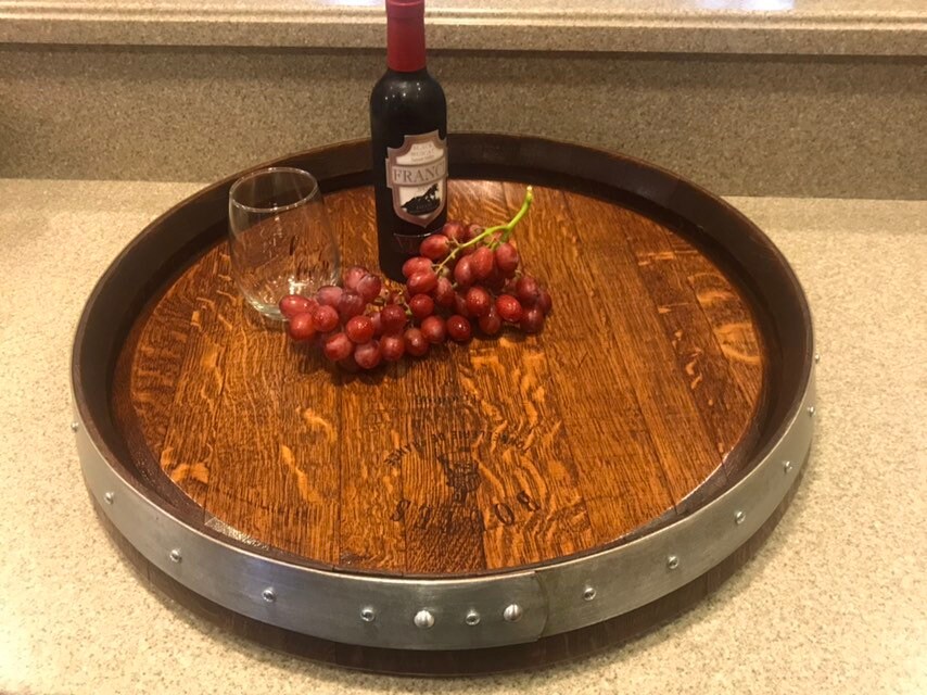 WINE Barrel top lazy Susan/ FREE SHIPPING