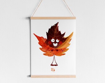 Children's print "Autumn Leaf" / decorative print / Children's poster / Colorful decoration for children / Print print