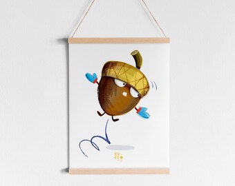 "Hazelnut" Print / Autumn Print / Decorative children's print / Children's poster / Colorful decoration for children's room