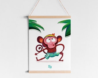 Children's poster "Monete" / Print sheet / Decorative children's sheet / Digital printing / Colorful decoration for children's room