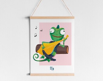 Children's print "Chameleon" / Children's room decoration / Youth poster / Print Rock