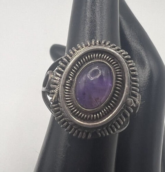 TAXCO Vintage Amethyst Poison Pill Ring 925 Stamp 