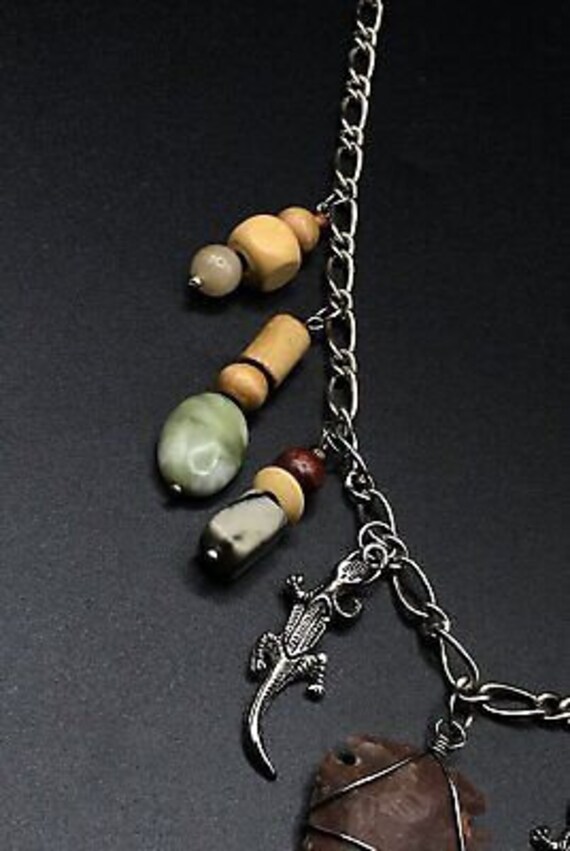 Agate Knapped Stone Arrowhead Necklace Pendant Na… - image 3