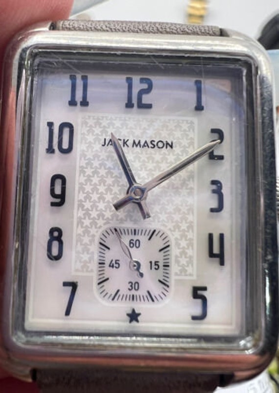 Jack Mason Issue No2 Silver Tone Case Brown Leath… - image 3