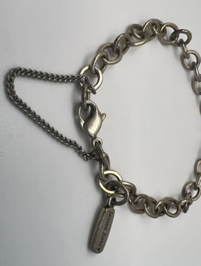 James Avery Sterling Silver Link Charm Bracelet Length 7 Inches