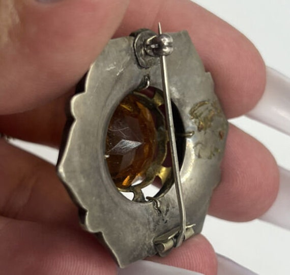 Antique Victorian Scottish Agate Amber Sterling S… - image 4