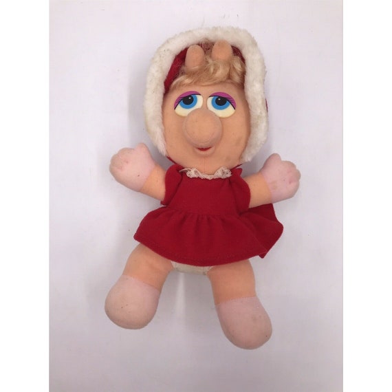 Miss Piggy Baby Muppets Carol Christmas Vtg 1987 Henson Plush Stuffed Toy 