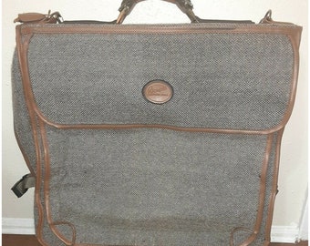VTG Ricardo Beverly Hills Beaded Faux Leather Carry On Luggage Garment Suitcase