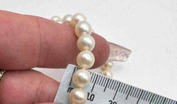 Vintage 14k Gold Clasp, Semi Baroque Pearl Long N… - image 7