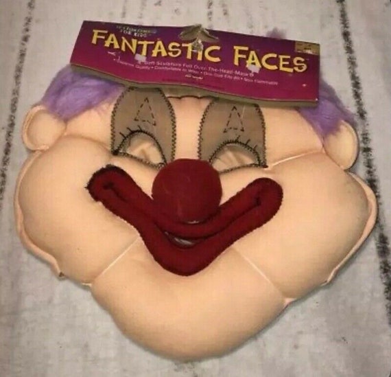 Fantastic Faces VERY RARE Clown Mask Cloth Fearso… - image 1