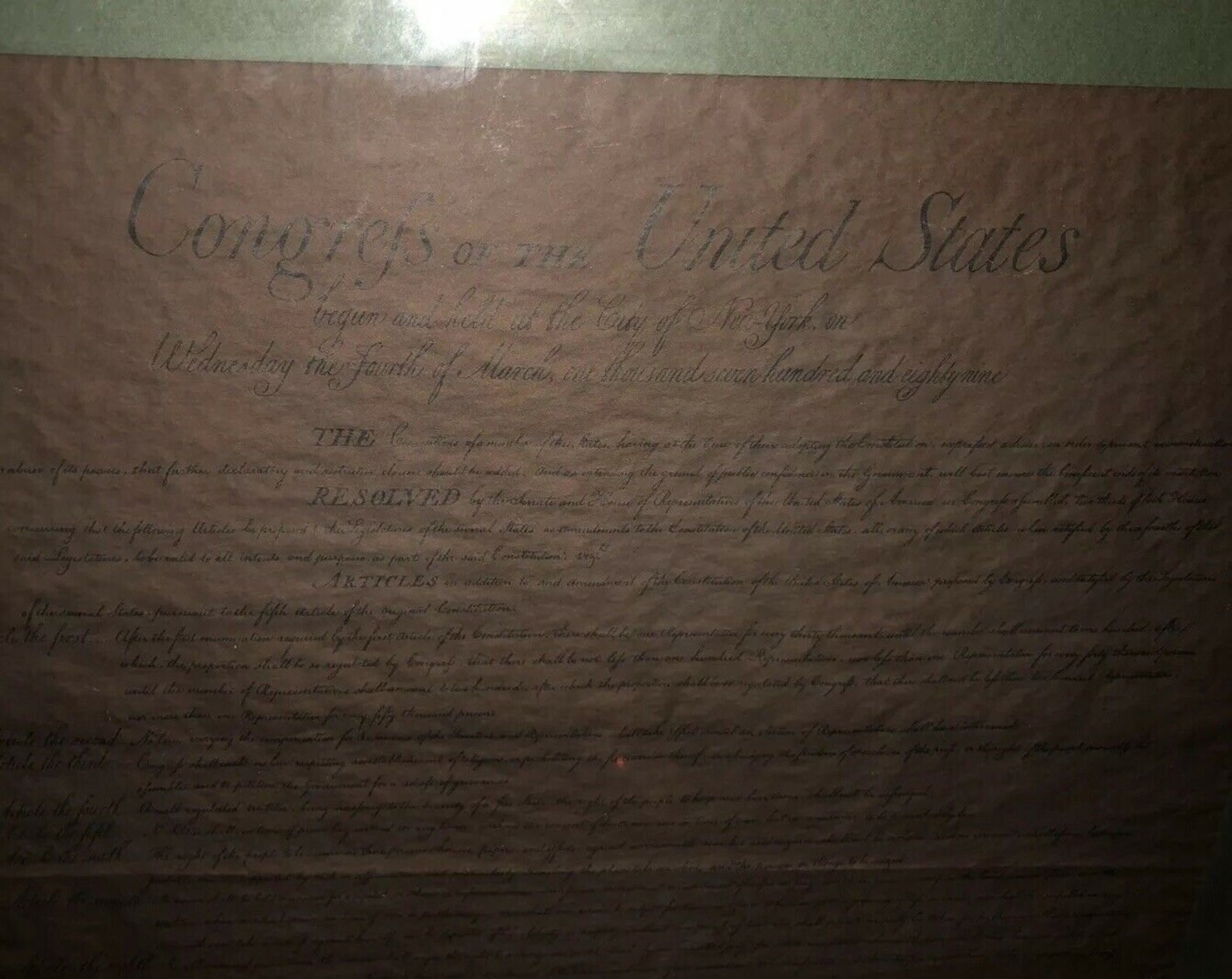 Congrefs Of The United States 1789
