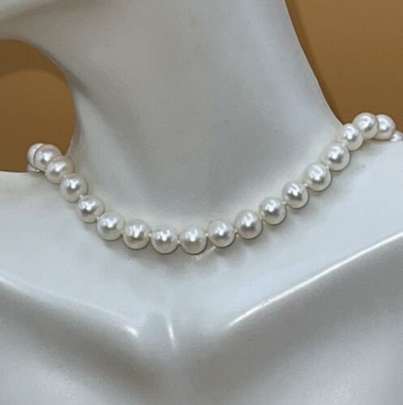 7mm Freshwater Pearl 925 Sterling Silver Clasp 19… - image 1