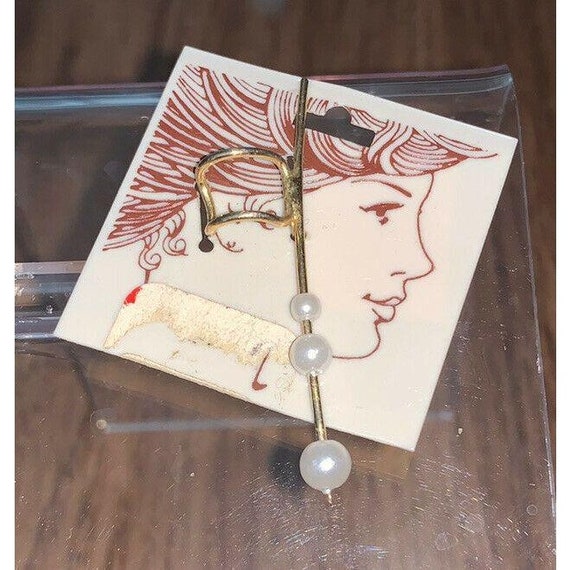 Vintage Single Faux Pearl Drop Ear Cuff