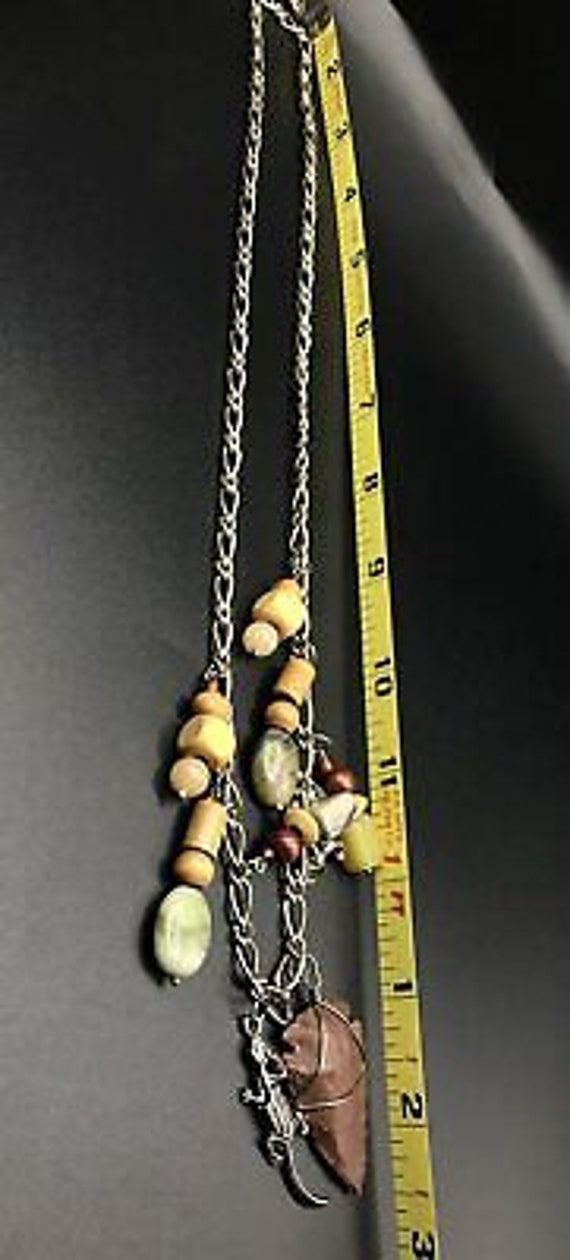 Agate Knapped Stone Arrowhead Necklace Pendant Na… - image 7